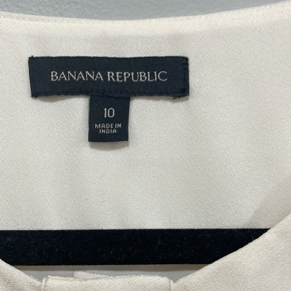 Banana Republic Embellished Fit & Flare Holiday Office Dress OFF WHITE - Picture 2 of 8